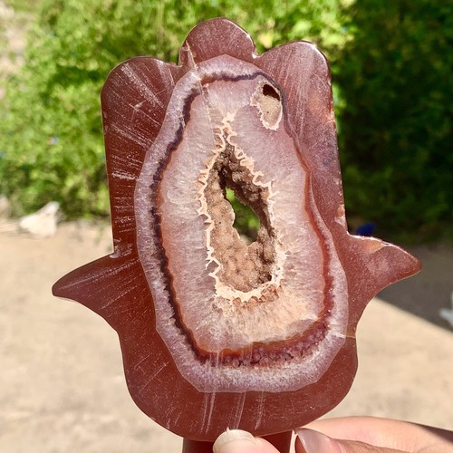 192G Natural red agate palm shaped quartz crystal gemstone mineral specimen - Foto 6 di 14