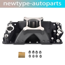 Small Block Sbc Chevy 350 400 Intake Manifold Dual Plane Aluminum1956-1986 Black