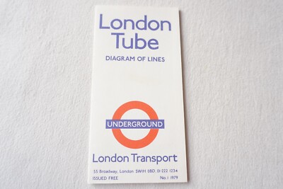 Nr. 1979 1 London Transport Underground Map Diagram of Lines Tube Ref 380 sehr guter Zustand