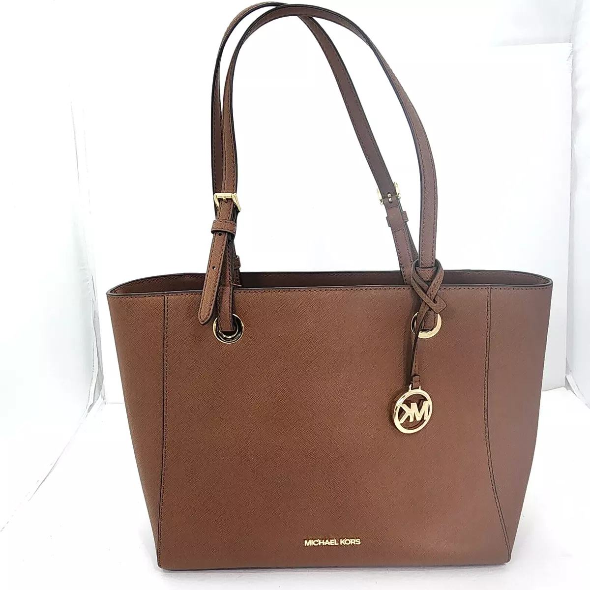 Michael Kors MK Walsh Camel Brown Saffiano Leather Tote Large Shoulder Bag Used