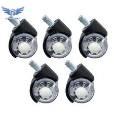 5Pack 2 inch Office Chair Caster Rubber Swivel Wheels Replacement Heavy Duty