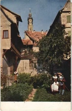 Old postcard postcard Rothenburg- Hof in der Marien pharmacy GERMANY (1074320)