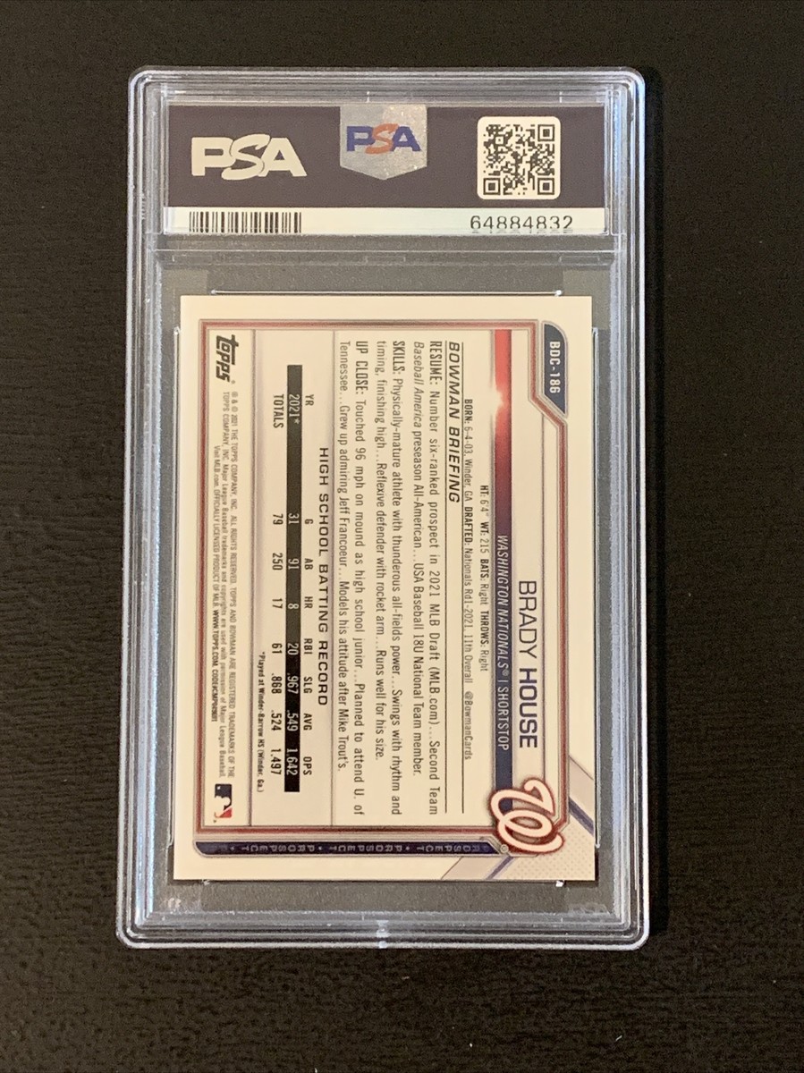 2021 Bowman Draft Chrome Sapphire Yellow /99 BRADY HOUSE