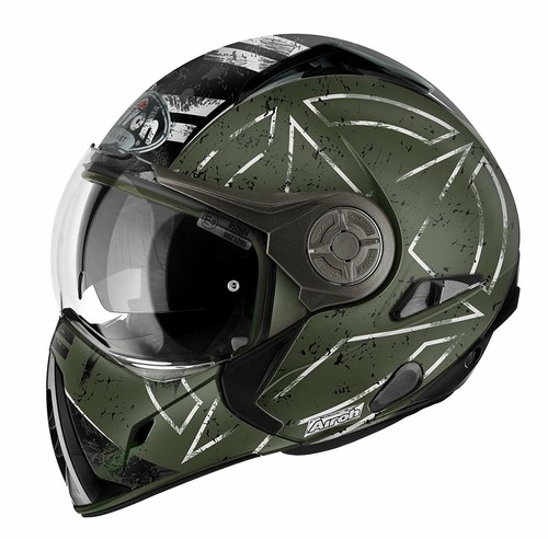 Casco jet integrale modulare moto Airoh J106 Command green matt helmet  casque | eBay