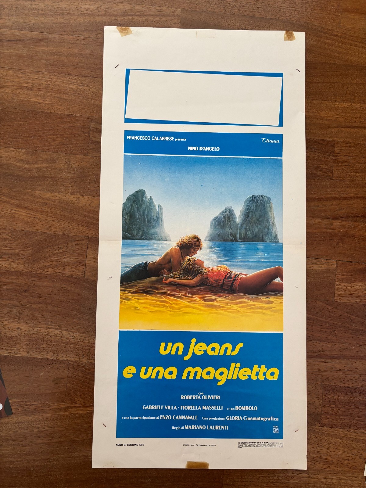 Locandina originale film Un jeans e una maglietta (1983) - Regia di Mariano Laurenti
