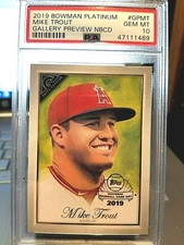 2019 MIKE TROUT BOWMAN PLATINUM GALLERY PREVIEW NBCD PSA GEM MT. 10 GEM