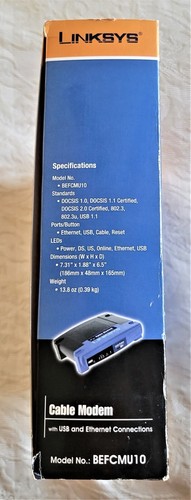 LINKSYS Cable Model with USB & Ethernet Connections - Model BEFCMU10 - Picture 6 of 7