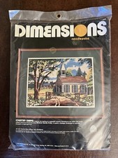 Vintage Dimensions Needlepoint Stitch Kit Country Chapel 2249 Sealed NOS