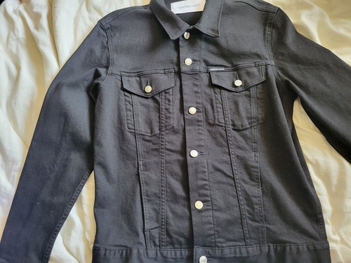 Calvin Klein Jeans Women's Black Button Denim Jacket w/ Pockets Short, M