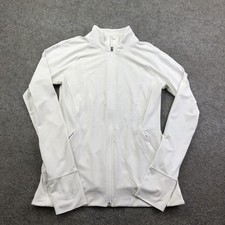 Athleta Jacket Womens Small White Full Zip Track Thumbholes Running Athletic