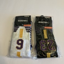 LeBron James 23 And 6 Black Purple Socks Medium Basketball Lakers C724