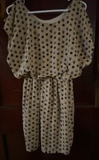 New Vintage City Triangles Womens Y2K Polka Dot Babydoll Dress Size S Dainty