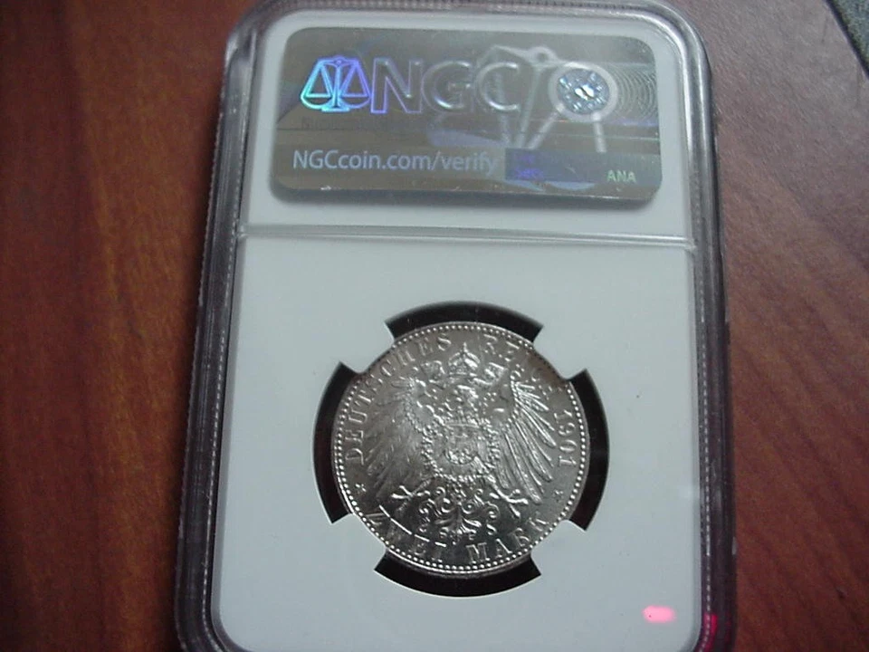 1901 A PRUSSIA BICENTENNIAL GERMANY GERMAN STATES SILVER 2 MARK MS 64+ BLAZER - Image 4 of 4