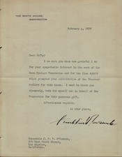 FRANKLIN D. ROOSEVELT - TYPED LETTER SIGNED 02/04/1939