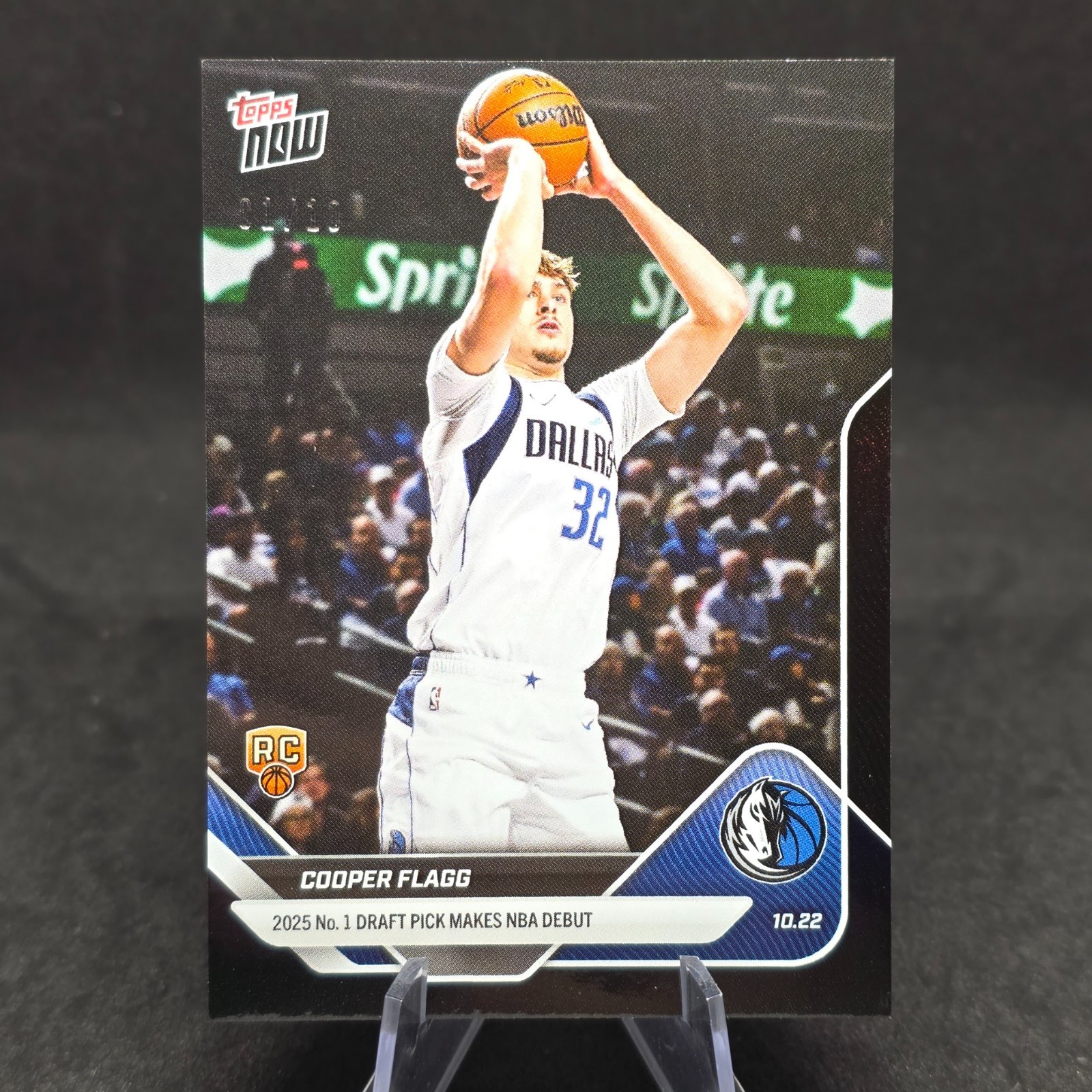 2025 Topps NOW NBA COOPER FLAGG Makes NBA Debut Black Foil /10 #6