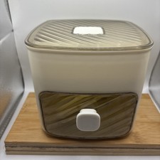 Ice Cube Storage Box Freezer Organiser 2 Plastic Trays Drawer & Tongs VGC