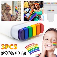 2026 Face Paint Stick Red White Blue and Rainbow Face Painting Stick Body Art