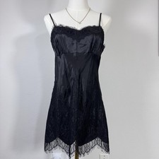 Vintage Victoria s Secret 90s Black Lace Babydoll Chemise M NWT 48 Style 0015