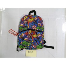 Marvel Comics Backpack Kids Teens Blue Multic...