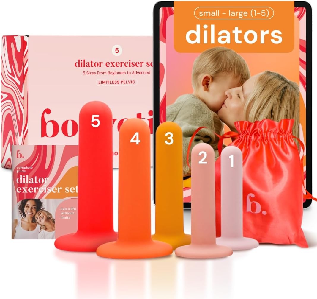 Silicone Pelvic Floor Muscle Dilator Set for Kegel Exercises Small to Large Sizes  