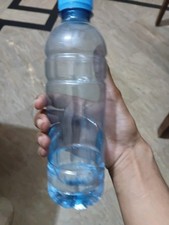 Blue water plastic bottle