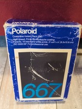Polaroid 667 Coaterless Instant Film Black/White ISO3000 Open Box 2 Sealed PACKS