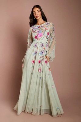 Coast Sage Maxikleid Damen Anlass Kleider