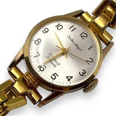Seiko Automatic Wristwatch Gold Plated Silver Dial 21mm Case