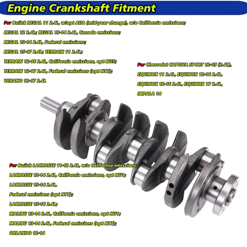 Kit de reconstrucción de revisión del motor - Con Rod se adapta a Chevrolet Equinox Malibu 2,4 L STD Foto 4 de 4