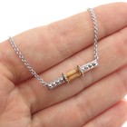 ANDREA CANDELA 925 Sterling Silver 18K Gold Vintage Real Citrine Necklace 16-18"