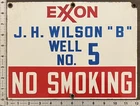 Vintage Porcelain Oil Field Sign - Exxon JH Wilson "B" Well No 5