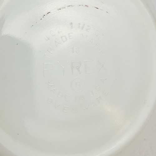 Pyrex Vintage Early American Mixing Bowl #402 1 1/2 qt White Brown - Picture 7 of 10