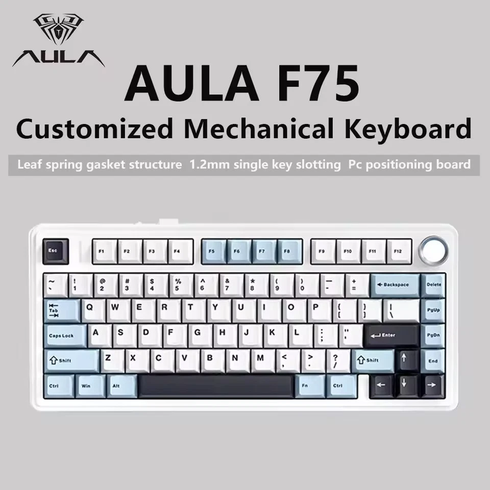 Aula F75 Wireless Mechanical Keyboard, Glacier Blue, Reaper Switches, 80 Key 75% - Image 4 of 4