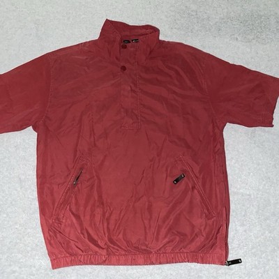 Vtg Firethorn F-Tech Windbreaker Men s S Red Short Sleeve Pullover 90s Y2K Golf