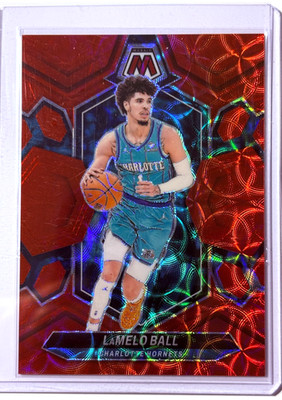 LaMelo Ball 2023-24 Panini Mosaic Mosaic Red International #122 Hornets! 66/75