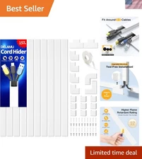 Elegant 157in Cord Hider -  Cable Management with Flame Safety Features