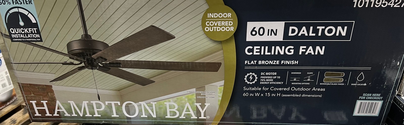Hampton Bay Dalton 60 in. Indoor/Outdoor DC Motor Flat Bronz