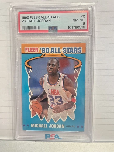 1990 Fleer All-Stars Michael Jordan PSA 8 Near MINT Card #5 Chicago Bulls HOF