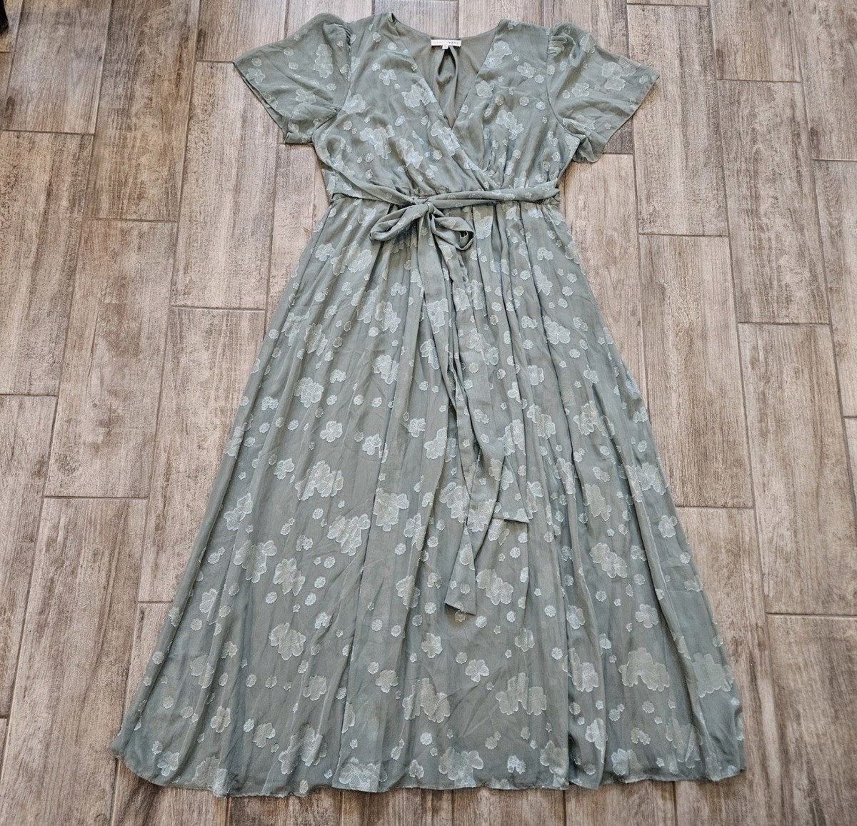 baltic born green floral dress Baltic Born Womens Kearny Ruffle Maxi Dress | Dark Green Floral