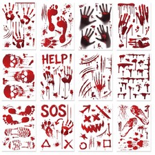 Halloween Bloody Decorations, 12 Sheets Window Clings Stickers