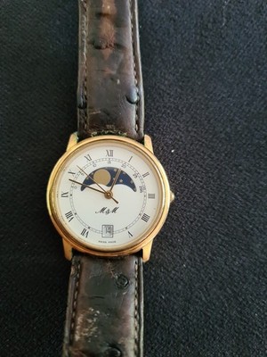 M&M Swiss Made Quartzuhr Damenuhr Mondphase