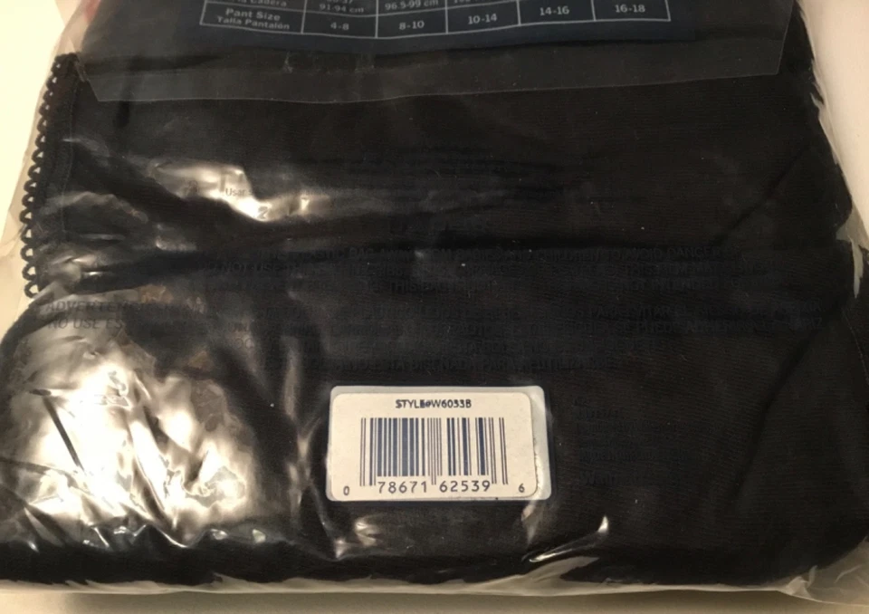 Package Of 3 Faded Glory Ladies Black Colored Cotton Briefs - Image 4 of 4