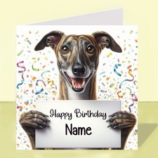 Personalised Greyhound Dog Birthday Greetings Card