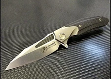 Kevin John Venom Attacker Carbon Fiber Knife Titanium Handle S35VN USED Knife