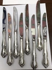 Towle Sterling Silver Flatware DEBUSSY 9'' Set 8 Dinner Knives Stainless Blades