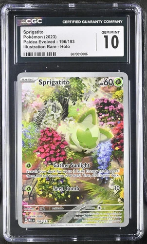 2023 Pokemon Paldea Evolved Sprigatito #196 CGC 10