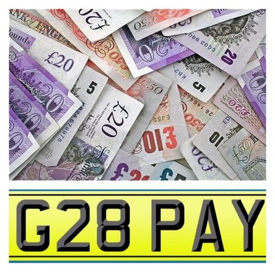 GREAT PAY private plate, G28PAY, GR8, Pay, Money, Wage, Cash