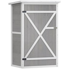 Outsunny Wooden Small Shed, Garden Storage Shed with Shelves and Bolt Latch, 75L