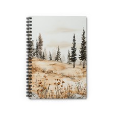 Wyoming Montana Nature Watercolor Scene Spiral Notebook - Ruled Line