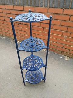 Vintage Cast Iron Corner Pan / Plant Stand